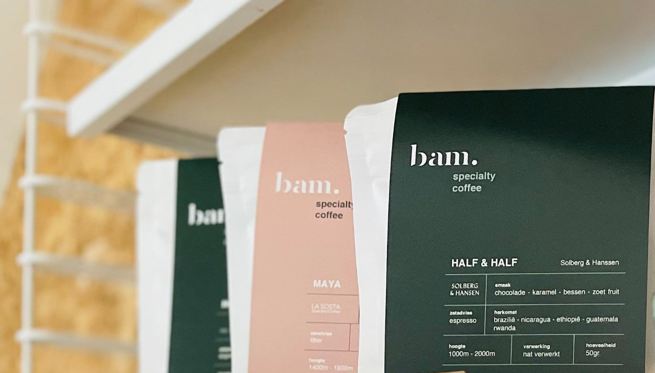 BAM specialty coffee 250g zakken close-up
